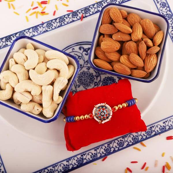 Colorful Rakhi with Cashew Almond