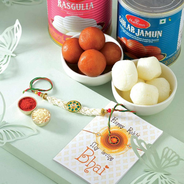 Royal Rakhi with Rasgulla and Gulabjamun