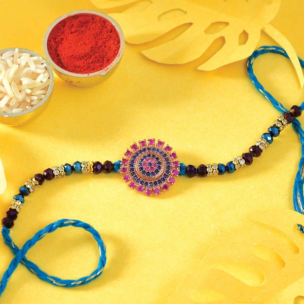 Blue Stones Studded Rakhi