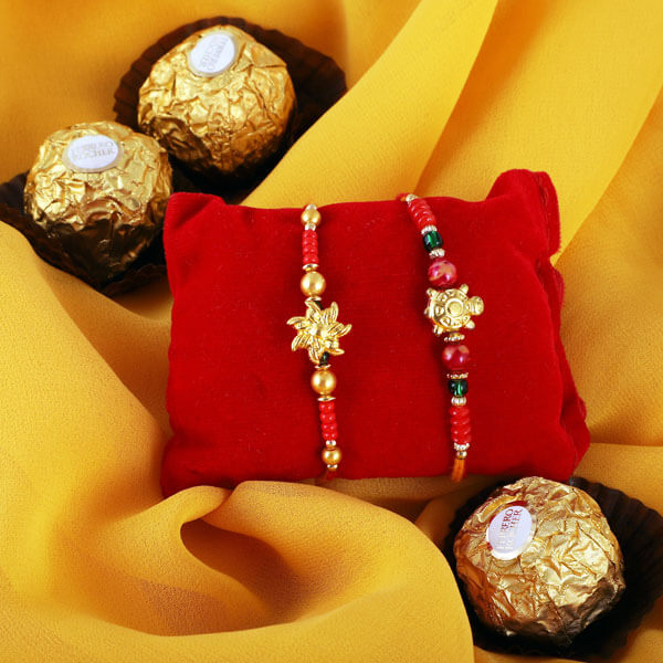 Twin Charm Rakhi and Ferrero Rocher