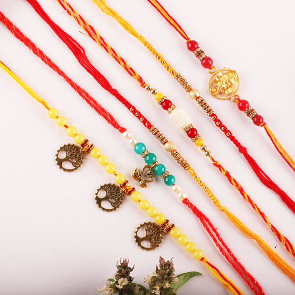 Multicolour Set of 6 Rakhis