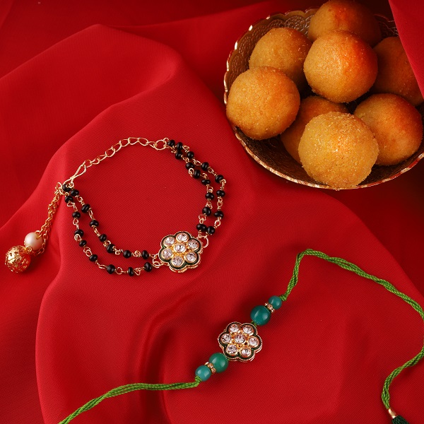 Shimmering Bhaiya N Bhabhi Rakhi Set