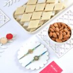 Set of 2 Rakhi With Kaju Katli & Almond