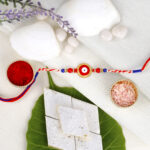 Evil Eye Rakhi with Kaju Katli - For UK