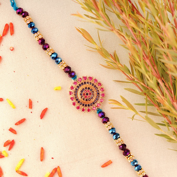 Blue Stones Studded Rakhi