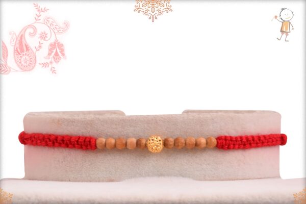 Uniquely Knotted Golden Bead rakhi