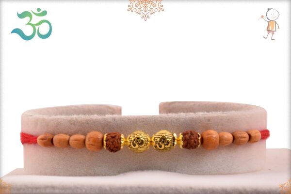 OM Rudraksh Rakhi with Sandalwood Beads