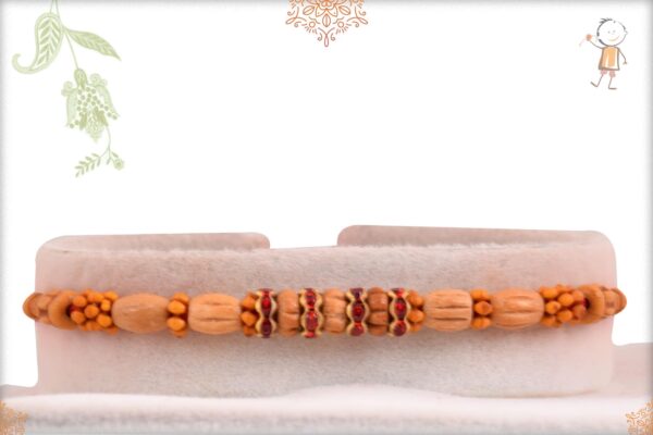 Beautiful Sandalwood Diamond Rakhi