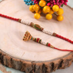 Meenakari Oval Beads with Pearls Bhaiya Bhabhi Rakhi