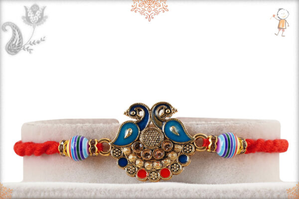 Handcrafted Rajwadi Peacock Rakhi