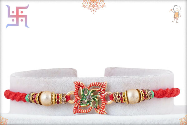 Designer Meenakari Swastik Rakhi