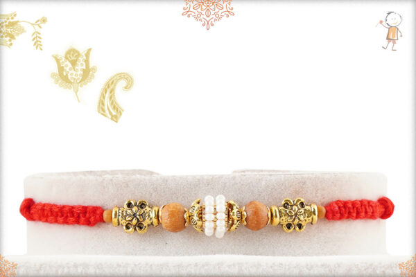 Beautifully Handcrafted Peral Rakhi with