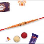 Simple Yet Beautiful Wooden Beads With Red Thread Rakhi