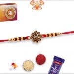 Antique Designer OM Rakhi with Beads | Send Rakhi Gifts Online