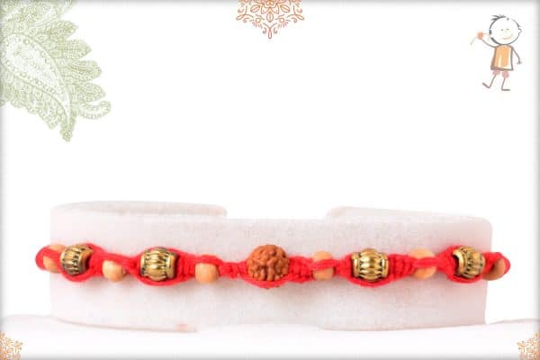 Uniquely Crafted Rudraksh with Golden and Sandalwood Beads