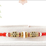 Delicate Handcrafted Rakhi with Pearls and Unique Beads