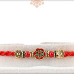 Delicate Meenakari Flower Rakhi with Handcrafted Thread