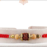 Uniquely Handcrafted Rudraksh with Sandalwood Beads Rakhi