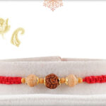 Delicate Rudraksh with Sandalwood Bead Rakhi with Handcrafted Thread