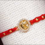 Beautifully Handcrafted Ganesh Rakhi with American Diamonds