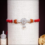 Exclusive American Diamond Rakhi with Rudraksh