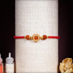 Attractive Diamond Rakhi with Rudraksh