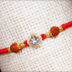 Shinning Diamond with Rudraksh Rakhi