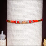 Delicate Beads with Diamond Ring Rakhi