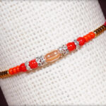 Delicate Beads with Diamond Ring Rakhi