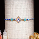 Ocean Blue Diamond Rakhi