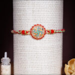 Auspicious Swastik Rakhi with Diamonds