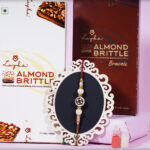 Royal Pearl Rakhi with Almond Brittle Combo