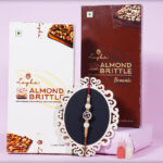 Royal Pearl Rakhi with Almond Brittle Combo