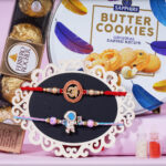 Set of 2 Rakhi with Butter Cookies and Ferrero Rocher