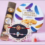 Set of 2 Rakhi with Butter Cookies and Ferrero Rocher