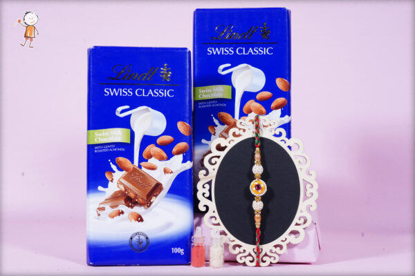 Aesthetic Rakhi with Lindt Swiss Classic Combo